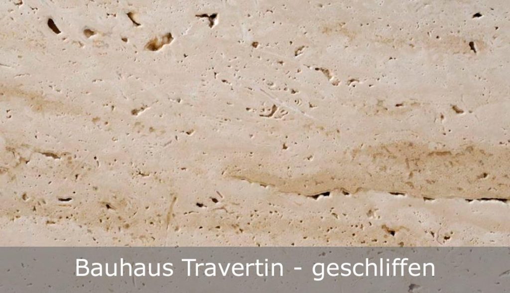 Bauhaus Travertin mit geschliffener Oberfläche