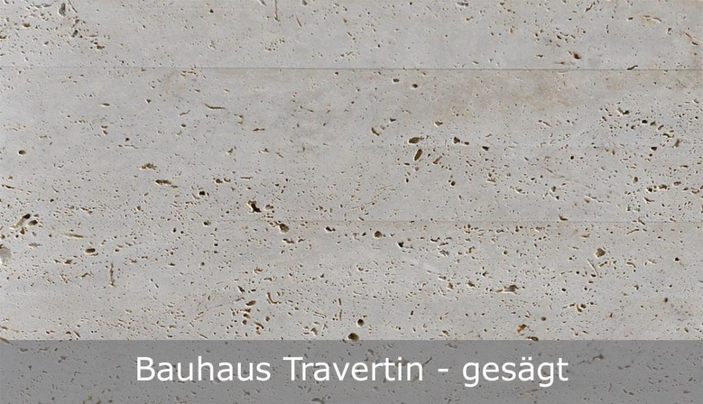 Bauhaus Travertin mit gesägter Oberfläche