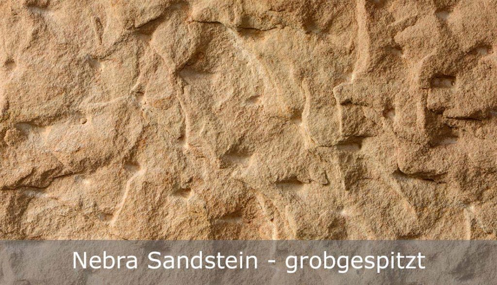 Nebra Sandstein mit grobgespitzter Oberfläche