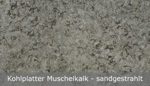 Kohlplatter Muschelkalk mit sandgestrahlter Oberfläche