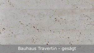 Bauhaus Travertin mit gesägter Oberfläche