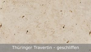 Thüringer Travertin mit geschliffener Oberfläche