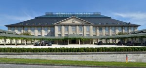 Henkel Trocken Fabrik Wiesbaden TRACO Natursteinfassade aus Travertin - Restaurierung